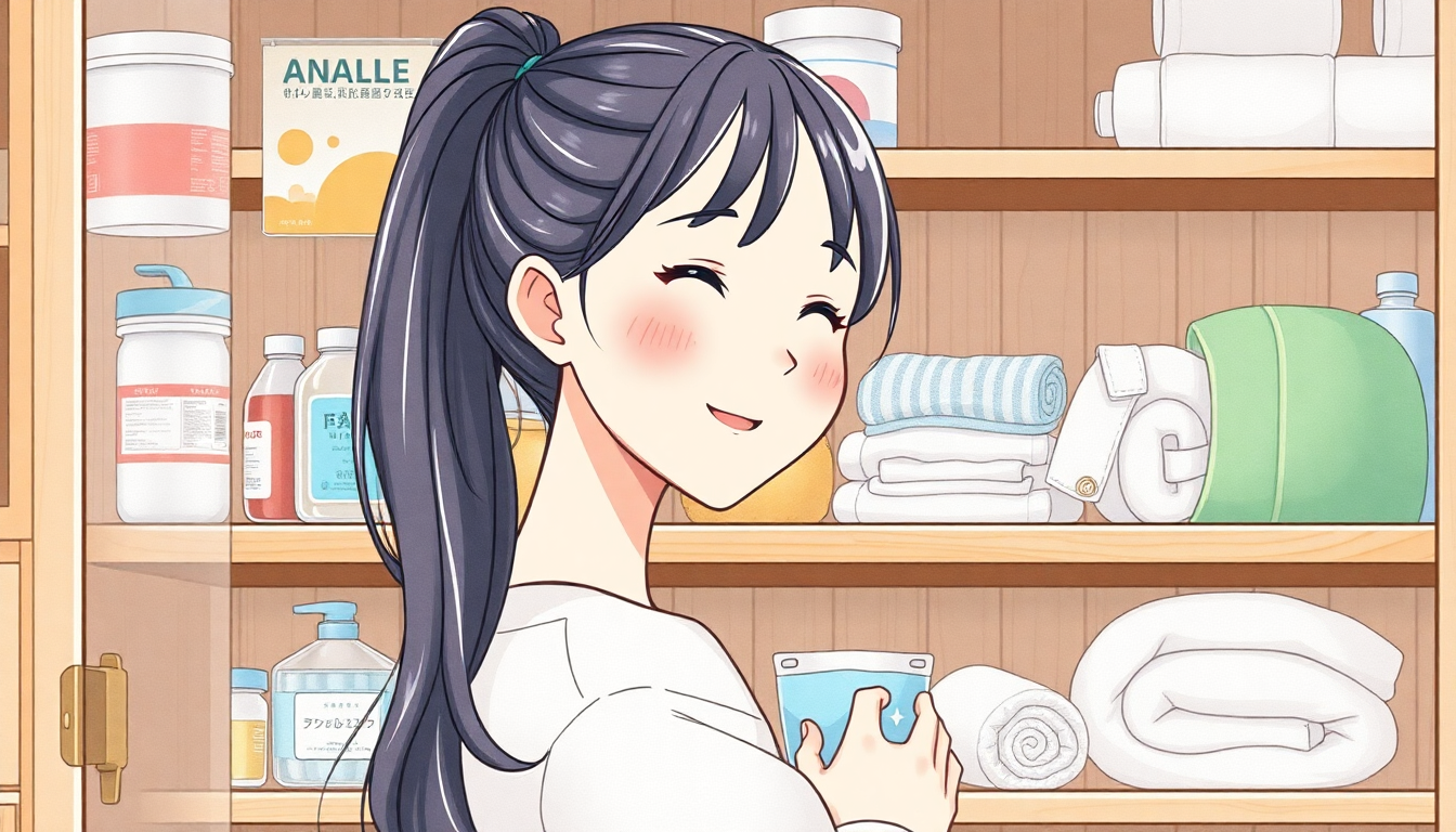 日用品を整理するイラスト