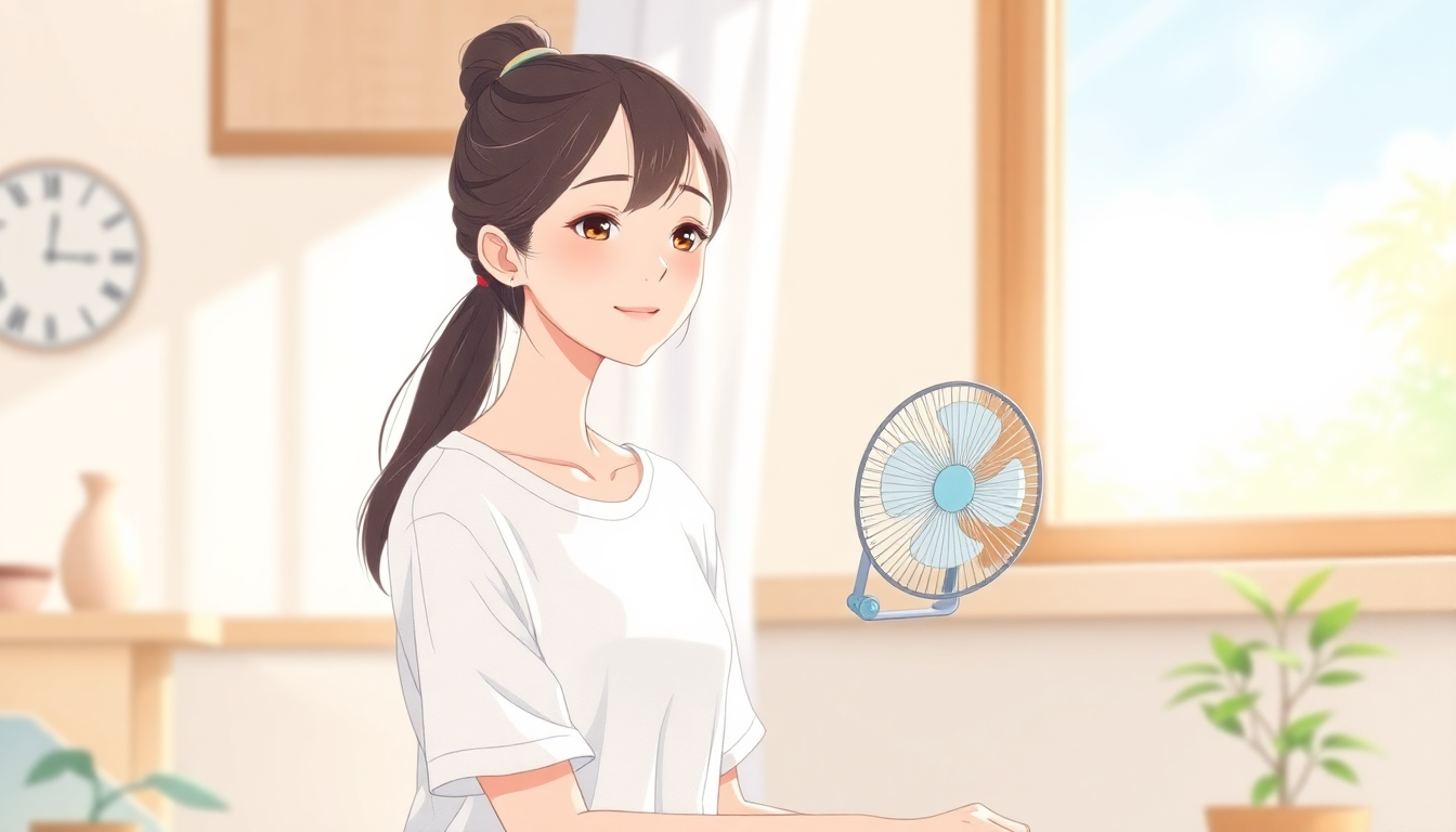 リズム ハンディファン Silky Wind Mobile の設置イメージ